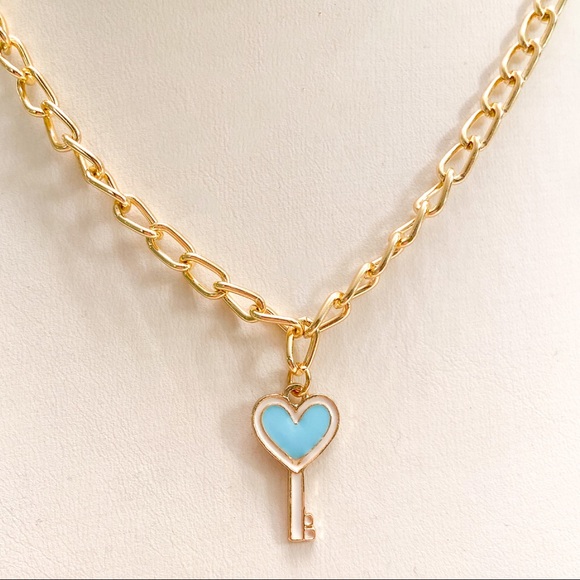 Brandy Melville Jewelry Handmade Heart Key Necklace Poshmark